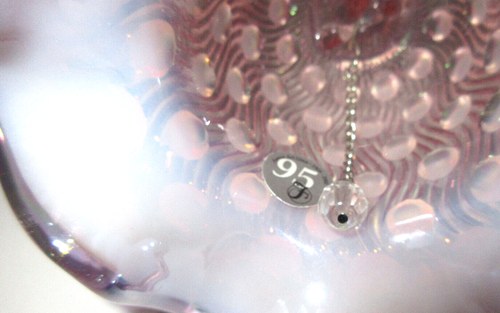 Fenton Bell Hobnail Wave Pink Opalescent Carnival Glass Ruffle Crest QVC 6.75" - Picture 5 of 5