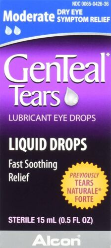 Genteal Tears Lubricant Krople do oczu, Umiarkowane krople płynu, 0,51 Fl Oz, NOWE - Zdjęcie 1 z 3