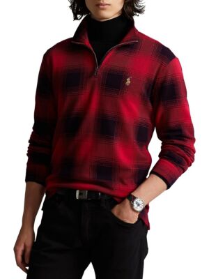 Polo Ralph Lauren Big & Tall Red Buffalo Check Estate Rib Pullover