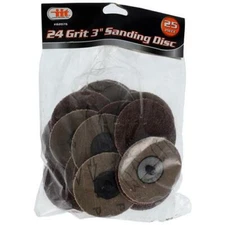 25pc 3" 24 Grit Sanding Discs Surface Prep Finishing Work 82076