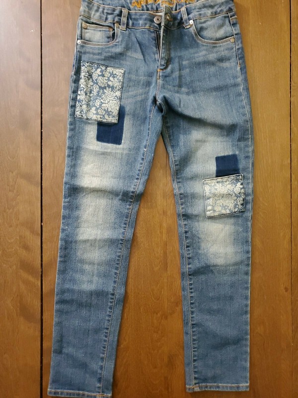Arizona Jeans Co Denim Patch Skinny Blue Jeans Size 14 Regular
