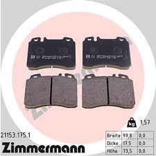 Image of ZIMMERMANN 21153.175.1 Brake Pad Set, disc brake for MERCEDES-BENZ