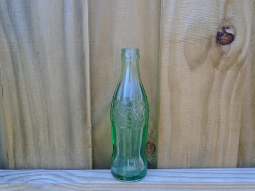 Vintage Embossed Green Coca-Cola Soda Pop Bottle