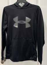 UNDER ARMOUR MEN'S COLDGEAR BLACK HOODIE-SIZE SML LONG SLEEVE LOOSE FIT. FREE SH