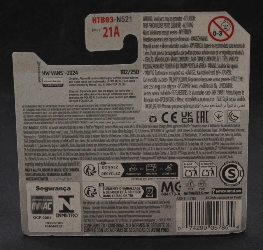 Hot Wheels Chrysler Pacifica 182/250 HW Vans 1/5 Auto 1:64 2024 - Immagine 2 di 2