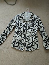 Chico's Women's Black White Full Zip Light Jacket...Size 1