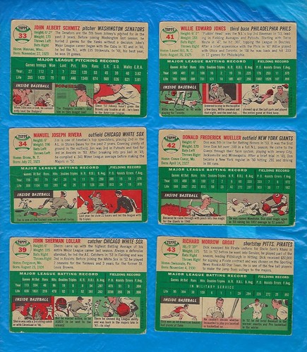 1954 TOPPS BASEBALL 14 CARD LOT DICK GROAT DEL CRANDALL AL ROSEN + + - Picture 4 of 6