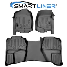 SMARTLINER Custom Fit Floor Mats 2 Row Gray 2007-2013 Chevrolet Extended Trucks