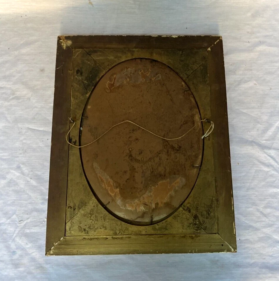 Marcos de fotos antiguos de madera ornamentados de vidrio convexo para fotos militares Foto 2 de 2