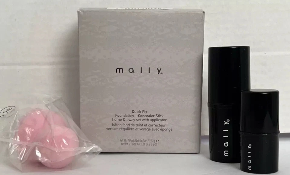 NIB Mally Quick Fix Foundation + Concealer Stick Home & Away Set Kit  Medium - Image 4 of 4