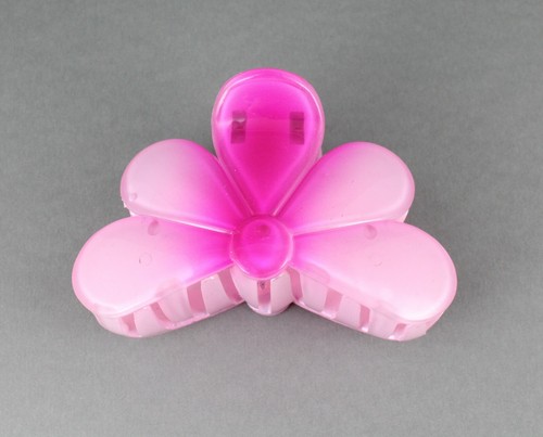 Pink hair clip flower barrette jaw claw clamp clip floral 3.25" long ombre - 第 1/11 張圖片