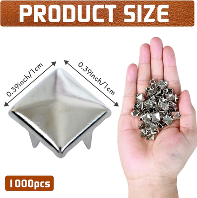 Metalen studs,50/100 blauwe vierkante metalen piramidestekers voor kleding Schoenen Tassen Portemonnees Leathercraft Decoratie, doe-het-zelf 9 x 9 mm - België