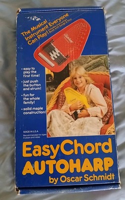 Autoharp By Oscar Schmidt Vintage Red Wooden Easy Chord Musical Instrument