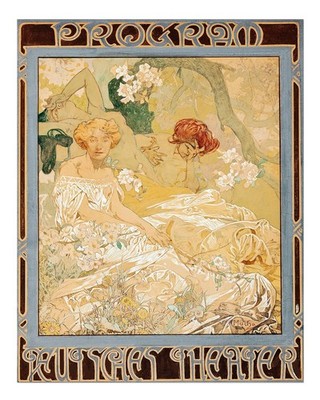 Jugendstil Wandbild Poster von Alphonse Mucha Premium Qualität