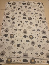 Parents Choice Fleece Baby Blanket Sheep Stars Grey White Cozy
