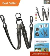Adjustable Length Double Dog Leash - Heavy Duty & Reflective for Night Safety