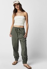 Free People Parachute Jogger Pants Size S Army Green Mid Rise Relaxed Drawcord