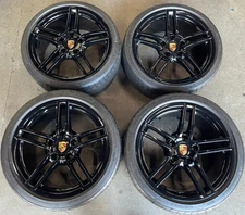 2016 Porsche 911 991 Carrera C4 C4S Factory 19 Wheels Tires Rims OEM Black 67461