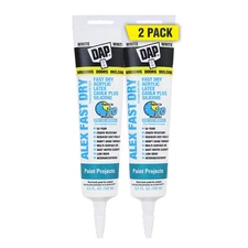 Alex 5.5 Oz. Fast Dry White Acrylic Latex plus Silicone Caulk (2-Pack)