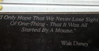 WALT DISNEY Inspirational Quote CRYSTAL Glass PLAQUE / Paperweight STARTED BY — photo 6