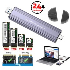 M.2 NVMe Case SSD To USB 3.1 Type C 3.0 External Hard Drive Enclosure Converter