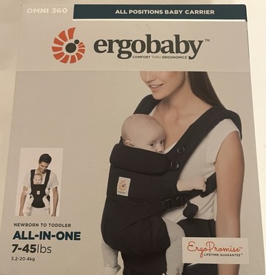 Ergobaby Omni Classic Baby Carrier Newborn to Toddler (7-45 Lbs) Pure Black.
