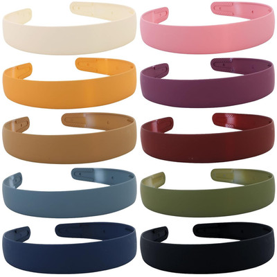 Wecoe 10Pcs Plastic Headbands with Teeth 1Inch Wide Comb, Non-Slip Comfortable C