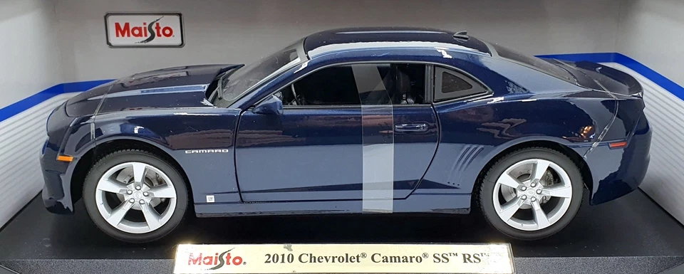 Maisto 1/18 Scale Diecast 31173 - 2010 Chevrolet Camaro SS RS - Dark Blue - Image 3 of 4