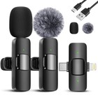 ODGG 2 Pack Wireless Lavalier Microphone for iPhone 15, USB C Android 2 in 1 