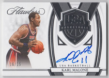 2021-22 Panini Flawless Karl Malone #USA-KMJ USA Basketball Autographs Auto /25