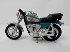 Vintage Harley Davidson Friction Motorcycle Turquoise Toy Missing Helmet