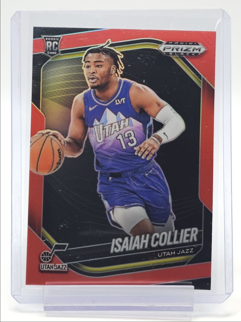 ISAIAH COLLIER 2024-25 PANINI PRIZM BLACK ROOKIE RED JAZZ #32 RC /299 Q2268