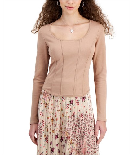 Almost Famous Damen Korsett Strick Top Basic T-Shirt