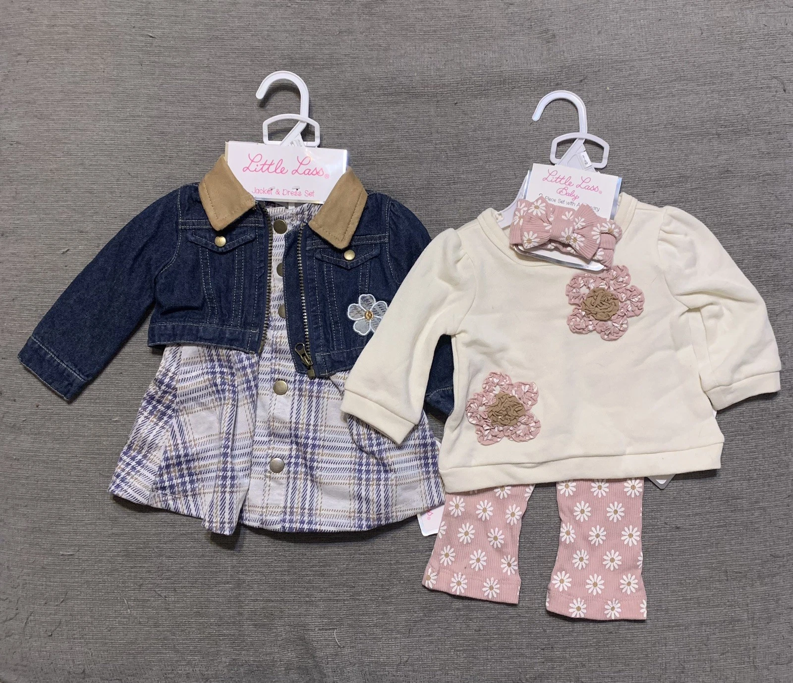 Lot of 2 Little Lass Baby Girl Clothing Sets 3M - 6M Pants Skirt Jacket NEW!!!