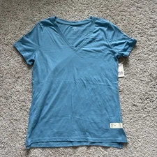 a.n.a. A New Approach(JCPenney) SS V-Neck Tee Women’s M, Country Blue, NWT