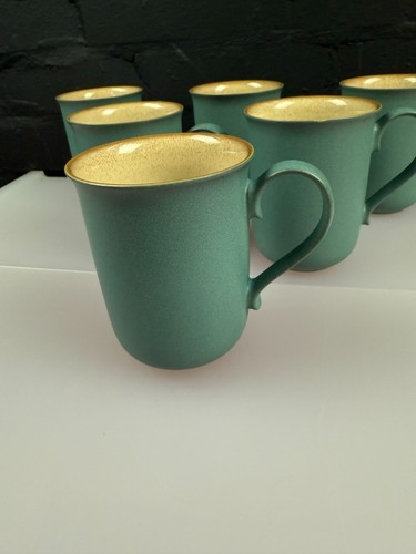 6 x Denby Luxor Straight Tea / Coffee Mugs 4" High Set RARE - Picture 5 of 6