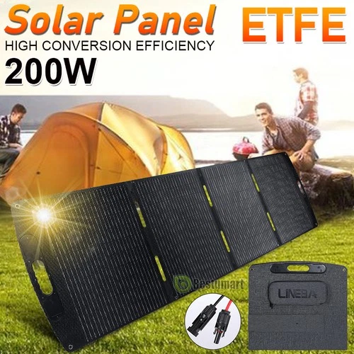 200W 100W Portable Solar Panel Foldable for Power Station RV Camping, Easy Carry