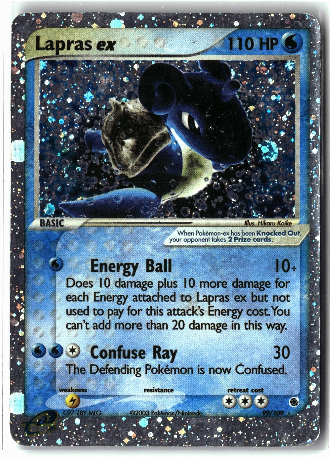 2003 Lapras ex ⭐️ 99/109 Holo EX Rare Vintage Ruby & Sapphire Pokemon MP/HP