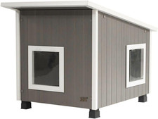 New Age Pet ECOFLEX Outdoor Cat House X-Large Weather Resistant, Raised Floor, D