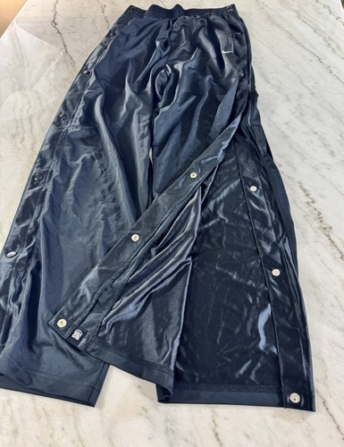 VTG Y2K Baggy Silky Dazzle Triple Black Nike Tear Away Pants Large - Picture 3 of 5