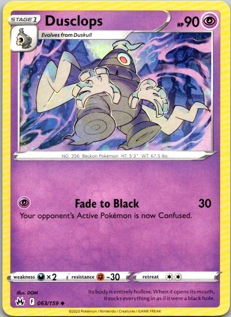 Dusclops 063/159 Crown Zenith Pokemon TCG UC NM