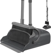 kelamayi Broom and Dustpan Set for Home, Office, Black&gray 