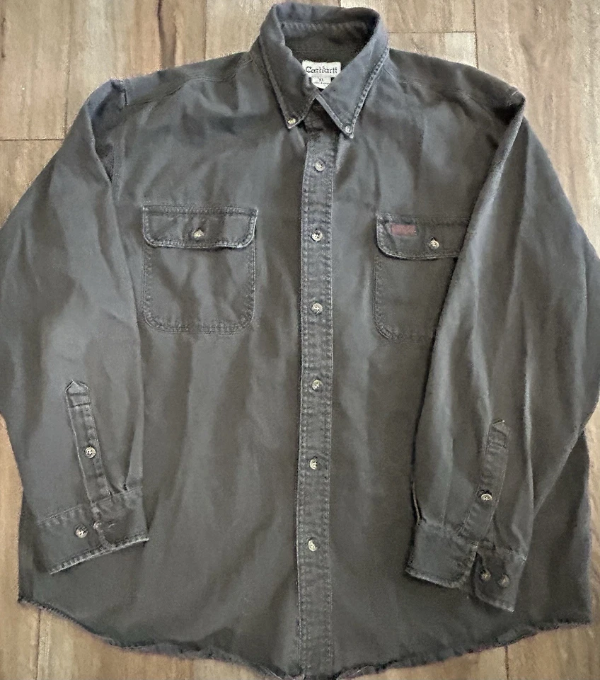 Paquete de Camisa de Trabajo Carhart Gris Oscuro Manga Larga y Beige Manga Corta Ambos XL Foto 2 de 4