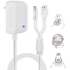 Charger for Ingenuity Baby Swing,Replacement Power Cord for Baby Rocker,2-in-1 C
