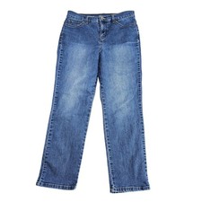 Style Co Straight Jeans Womens 8 Short Blue Med Wash High Rise Stretch Denim