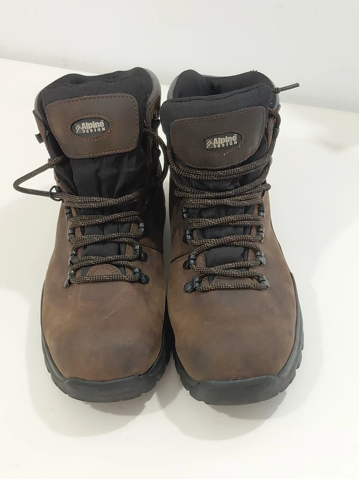 Alpine Design Grand Brown Leather ankle high mens boots size 12W