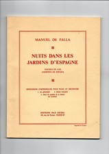 Orchestral Score Falla: Symphonic Impressions "Night in a Spanish Garden" Max
