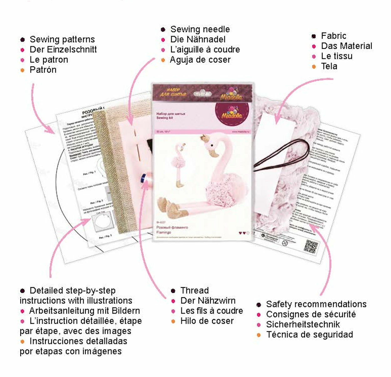 Miadolla Thomas the Lion Sewing Craft Kit Bear Rag Doll Scandinavian