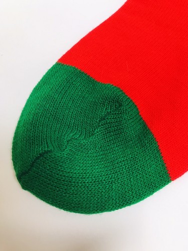 Vintage Kurt S. Adler 20" Christmas Stocking 1986 Knit Red Green Glitter Trees - Bild 3 von 6