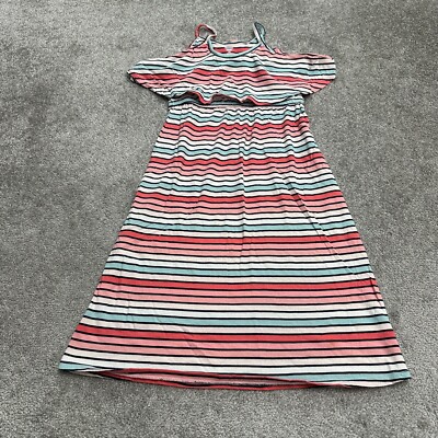 Old Navy Cold Shoulder maxi Dress Kids Girls Large Reg Multicolor Striped  Casual | eBay